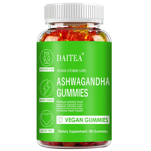 DAITEA Ashwagandha Gummies, for men and women, enhance immunity, relieve mood, enhance vitality, health food, vitamin D suppleme