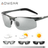 AOWEAR Aluminum Rimless Photochromic Sunglasses Men Polarized Day Night Driving Glasses Chameleon discolor Lens Eyeglass Gafas - Thumbnail 2