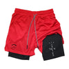 Men's Two-in-one Sports Shorts Breathable Casual Quick-drying Double-layer Shorts Summer Running Sportswear Bottoms RL0370 - Thumbnail 8