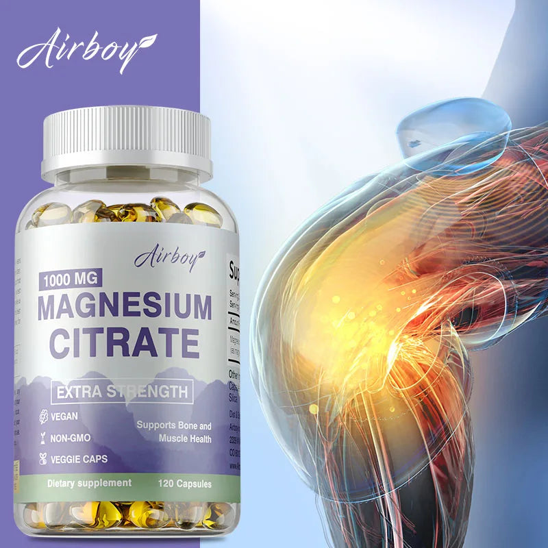 Magnesium Citrate - for Stress, Relaxation, Muscle Relaxation, to Support Muscle, Nerve, Joint and Heart Health, Metabolism - Main Image