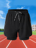 Summer Men Running Shorts Fitness Gym Training 2 in 1 Sports Shorts Quick Dry WorkoutJogging Double Deck Shorts - Thumbnail 5