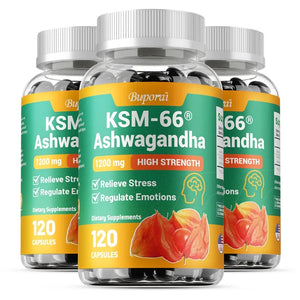 KSM-66 Ashwagandha Supplement - Relieve Fatigue, Promote Energy Production, for Brain Health, Improves Sleep