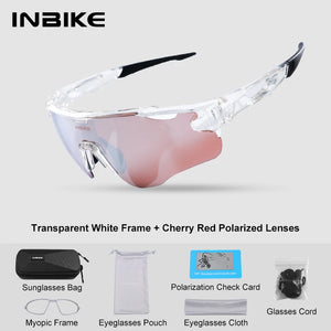 INBIKE Polarized Cycling Glasses UV400 Protection Sports Sunglasses for Road Biking Mountain Bike Running Hiking Outdoor Glasses