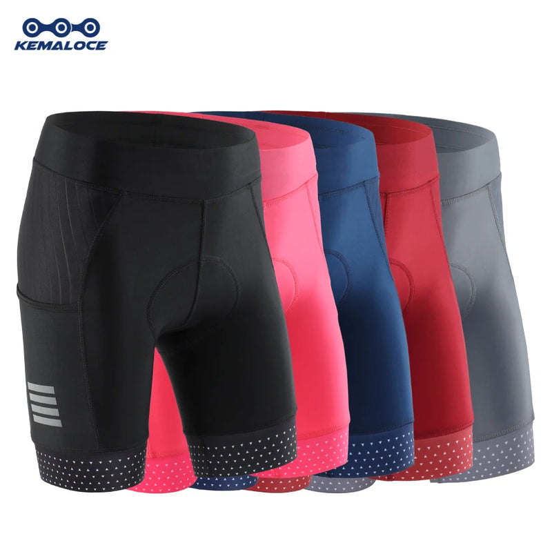 KEMALOCE Cycling Shorts Women Fashion Lady Summer Bike Shorts 2023 Padded Female Black&Blue Bicycle Tight Shorts With Side Poket - Main Image
