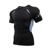 Men's Quick Dry Sports T-shirt, Athletic High Stretch Breathable Compression Moisture Wicking Base Layer Top For Outdoor Gym Run - Thumbnail 8