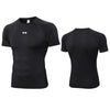Compression Running T-shirt Mens Summer Slim Fit Sportswear Elastic Quick Dry Sports Tops Tee Athletic Gym Workout Shirts Men - Thumbnail 4