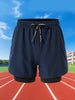 Summer Men Running Shorts Fitness Gym Training 2 in 1 Sports Shorts Quick Dry WorkoutJogging Double Deck Shorts - Thumbnail 11