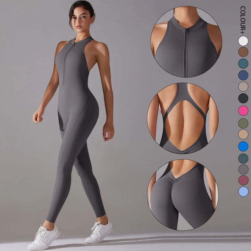 Women Bodysuits Tummy Control Butt Lifting Sports Shapewea Fitness Sports Bodysuit Yoga Suit Women's Gym PushUp Workout Clothes - Main Image